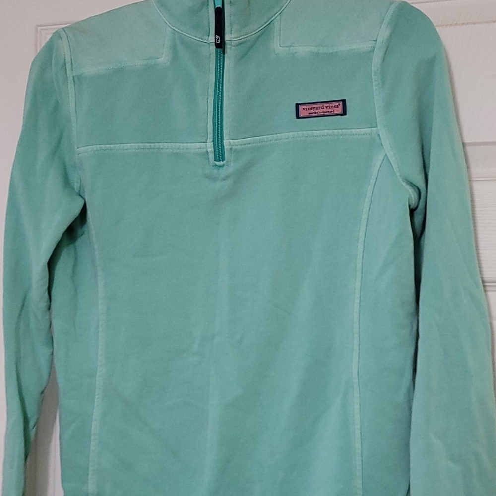 Womens Vineyard Vines mint green half zip sweatshi